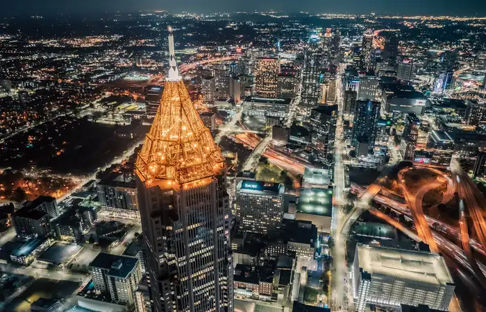 Atlanta skyline at dusk