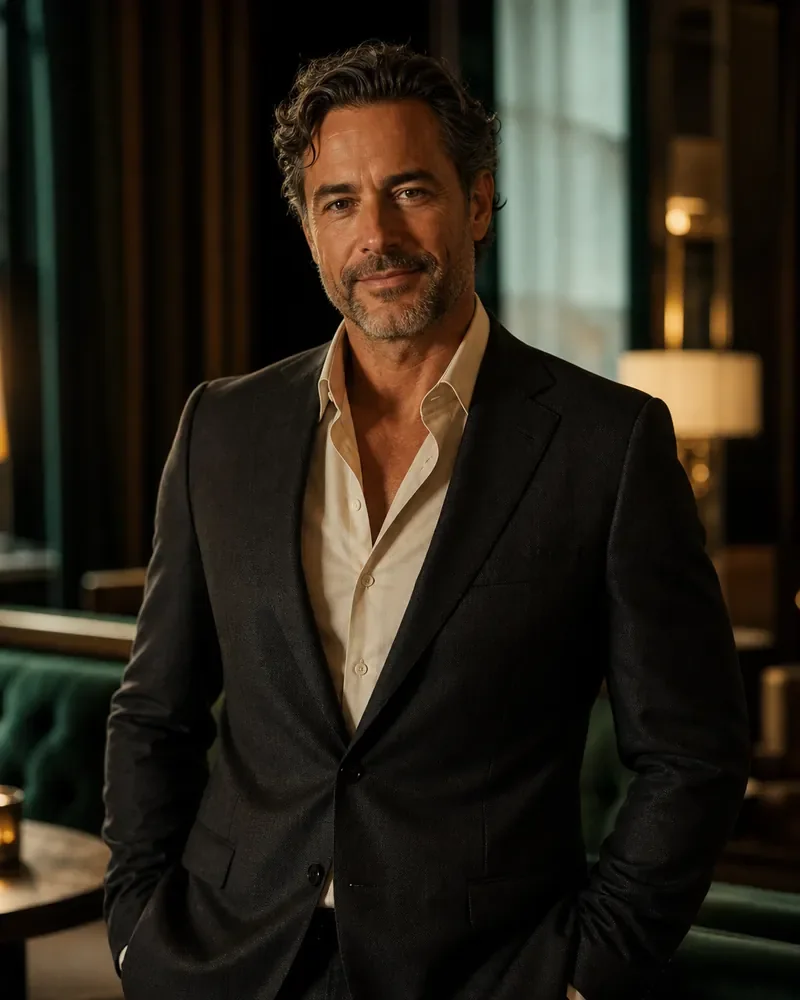 A professional Atlanta sugar daddy in a tailored blazer