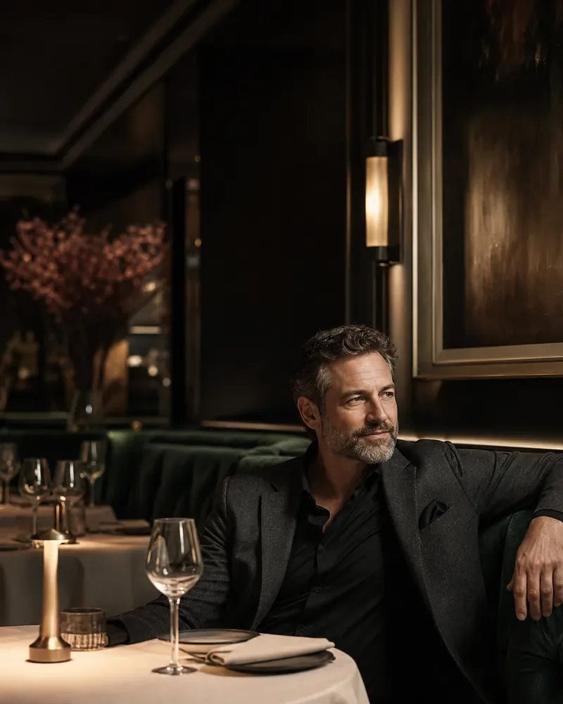 A distinguished sugar daddy at a refined Atlanta restaurant